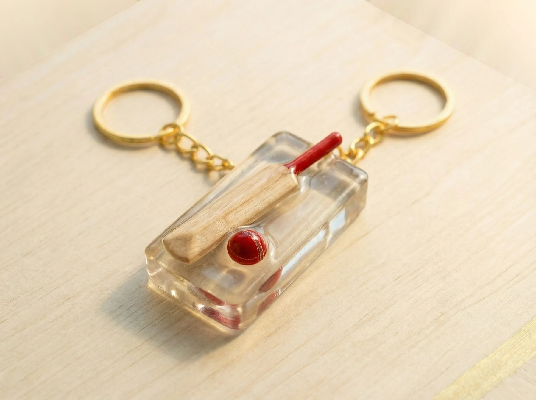 Close-up of one cricket keychain. 400x280px